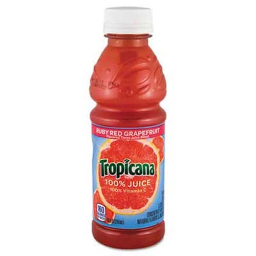 Tropicana 100% Juice, Ruby Red Grapefruit, 10oz Bottle, 24/Carton