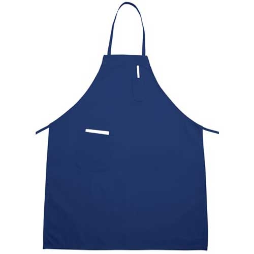 Winco Blue Full Length Bib Apron with Pocket, 31 x 26 inch -- 12 per case.
