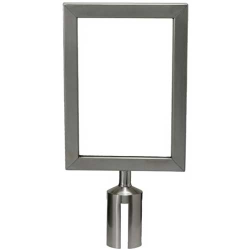 Winco Stainless Steel Stanchion Top Sign Frame for Stanchion Post -- 4 per case.