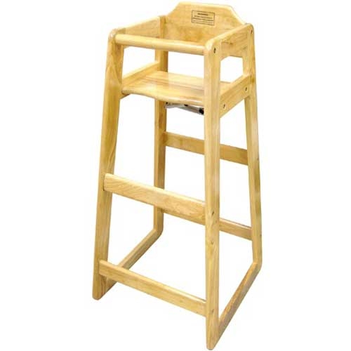 Winco Counter Height Knocked Down Natural Wood Pub High Chair, 19 x 20 x 41 inch.