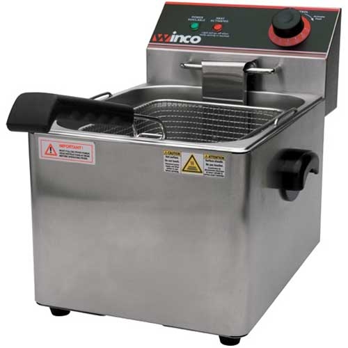 Winco Electric Single Well Deep Fryer, 16 Pound Capacity.