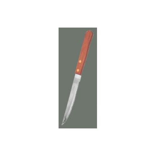 Winco Pointed Tip Steak Knife with Wood Handle, 4 1/2 inch Blade -- 12 per case.