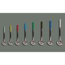 Winco Stainless Steel One Piece Teal Ladle, 1/2 Ounce.