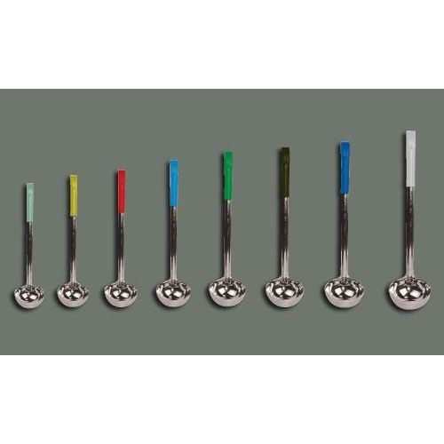 Winco Stainless Steel One Piece Teal Ladle, 1/2 Ounce.