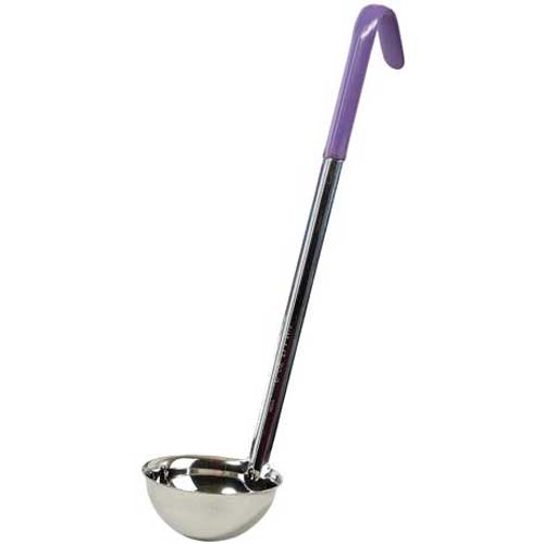 Winco Stainless Steel One Piece Ladle with 15.5 inch Purple Handle, 6 Ounce -- 12 per case.