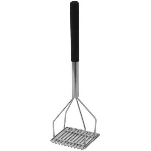Winco Stainless Steel Square Potato Masher with Plastic Handle, 4 1/2 x 17 3/4 inch -- 6 per case.