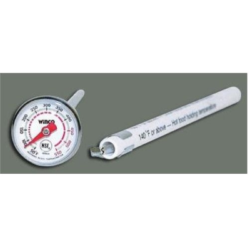 Winco Calibrated Dial Pocket Test Thermometer - 50 to 550 Degree Fahrenheit, 1 inch.