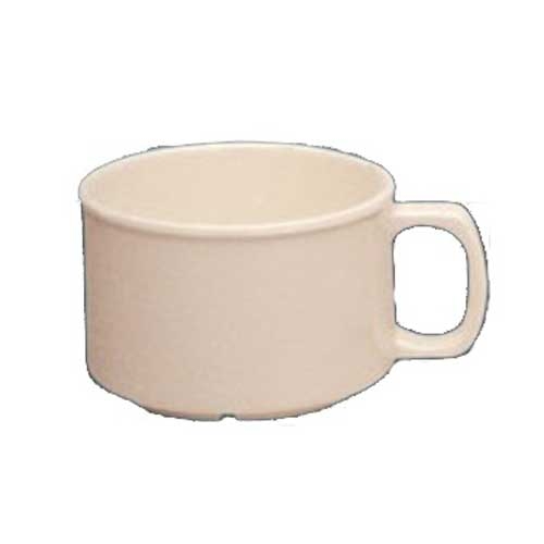 Yanco Ardis Melamine Beige Round Soup Mug with Handle, 8 Ounce -- 48 per case.
