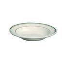 Yanco Green Band Ceramic American White Round Pasta Bowl, 30 Ounce -- 12 per case.