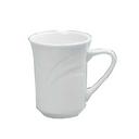 Yanco Miami Porcelain Bone White Round Embossed Mug, 8 Ounce -- 36 per case.