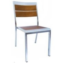 Emu Sid Oak with Brushed Aluminum Edge Outdoor Indoor Stacking Side Chair, 30.5 x 18.5 x 21 inch -- 4 per case.
