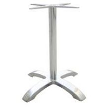 Emu Zak Polished Aluminum Outdoor Indoor Dinning Table Base Only, 29.5 x 26 inch.
