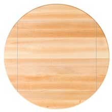 John Boos Tuff Var Finish Four Corner Drop Leaf Hard Maple Butcher Block Tops, 52 inch Dia.