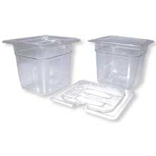 Clear Cambro 1/6 Size Food Pan Cover, Notched -- 6 per case
