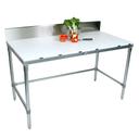 John Boos M-1 Economy KD Galvanized Base Cutting Table with 6 inch Removable Backsplash, 108 x 36 x 0.75 inch.