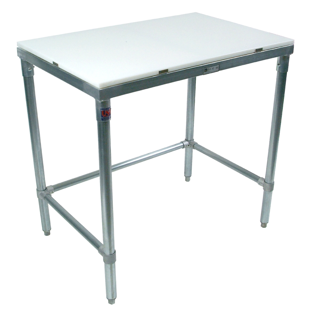 John Boos M Economy KD Galvanized Base Cutting Table, 108 x 36 x 0.75 inch.
