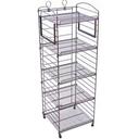 Mobile Merchandisers Bronze Hammertone 5-Shelf Fold-Up Wire Floor Display with Side Sign Frame, 16 x 47 x 16 inch