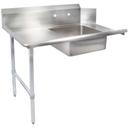John Boos 16 Gauge Stainless Steel Soiled Dishtable with Galvanized Left Leg, 144 inch.
