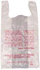 Nova Thank You 12 Mic White Thank You Print T Sack Bag, 11 x 7 x 21 inch -- 1000 per case