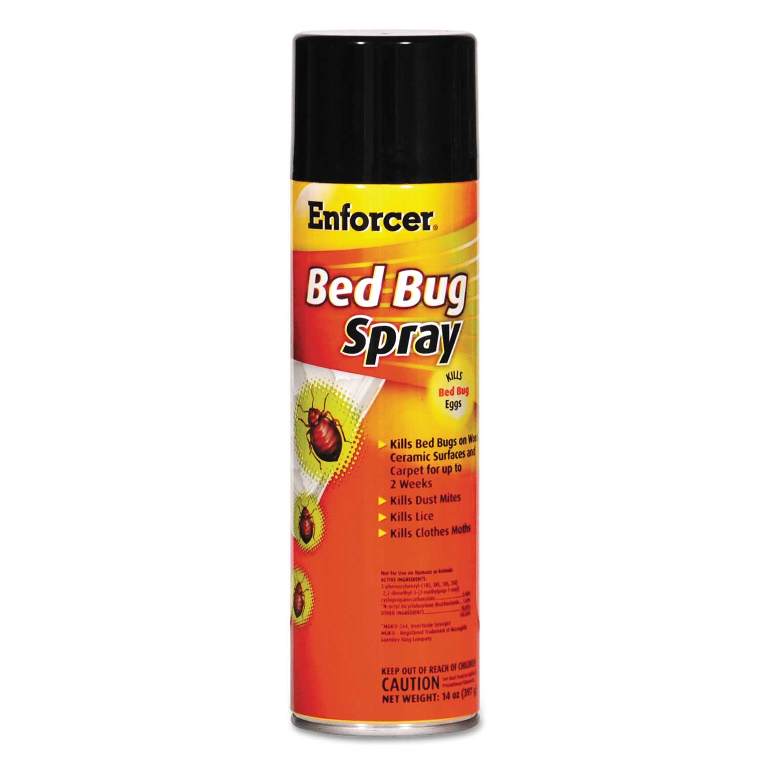 Enforcer Bed Bug Spray for Bed Bugs Dust Mites Lice Moths, 14 Ounce Aerosol -- 12 per case
