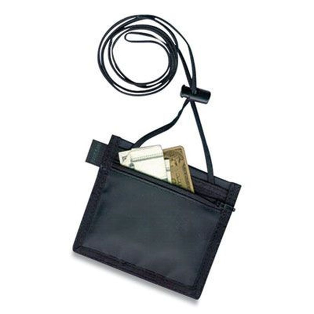 SICURIX Black Horizontal Id Neck Pouch, 4.5 x 3.5 inch