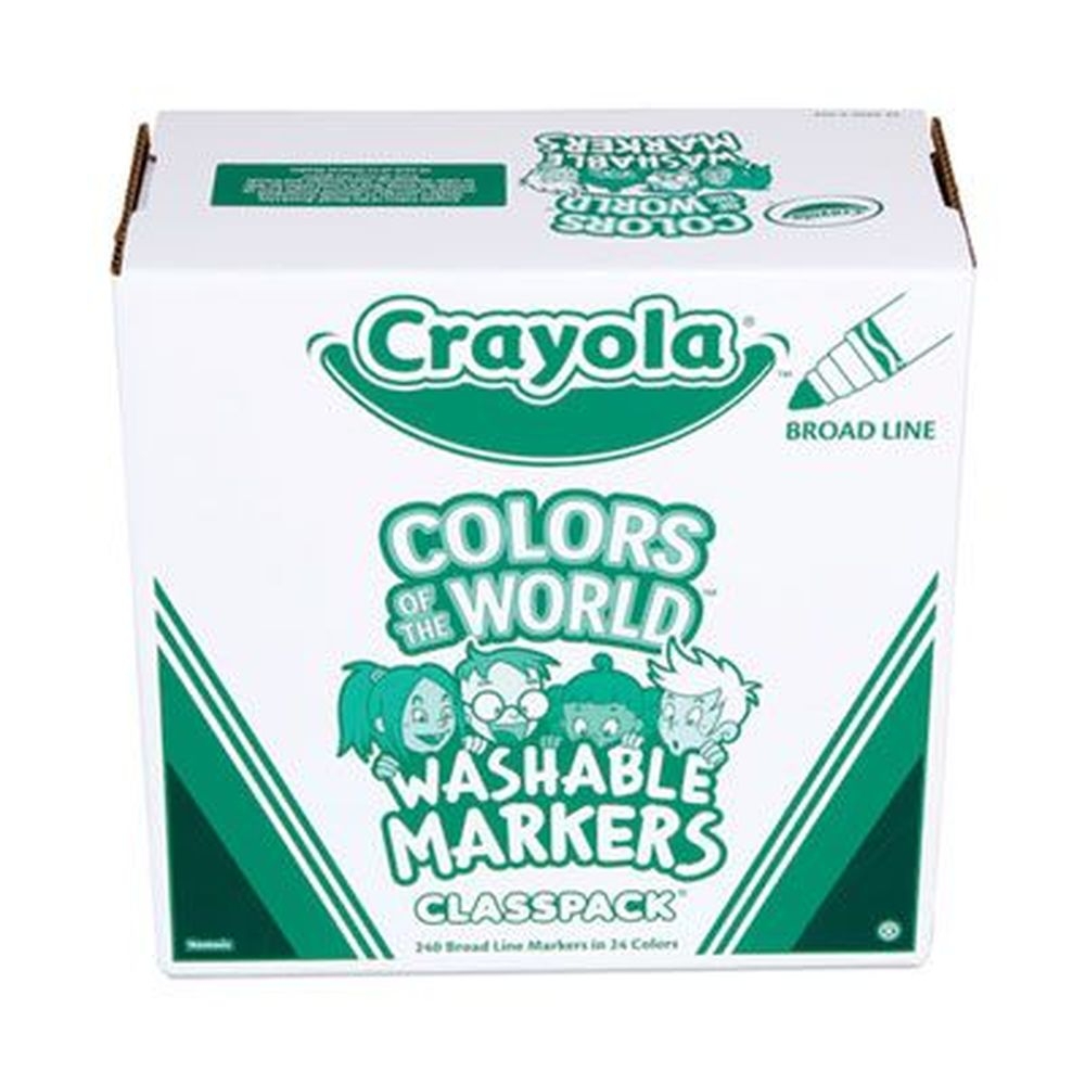 Crayola Ultra-Clean Broad Bullet Tip Washable Marker Classpack - 8 Assorted Colors -- 192 per pack