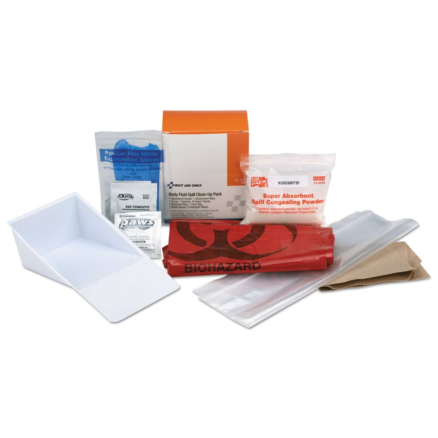 First Aid Only BBP Spill Cleanup Kit, 3.625 x 4.312 x 2.25 inch