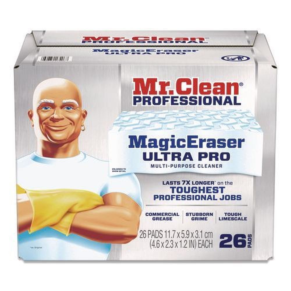 Mr Clean Professional White Ultra Pro Multi Purpose Cleaner Magic Eraser, 4.72 x 1.38 x 2.56 inch Thick -- 26 per case