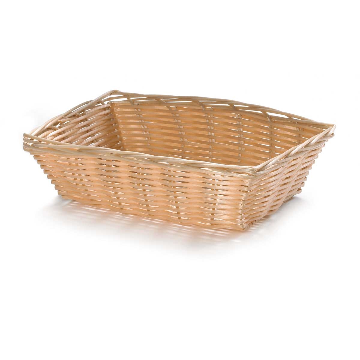 Tablecraft Plastic Rectangle Natural Serving Basket, 9 x 6 x 2.5 inch -- 12 per case