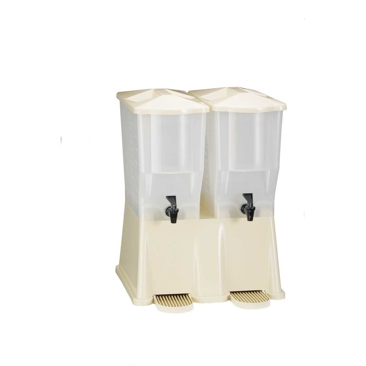 Tablecraft Slimline Double Almond Beverage Dispenser, 3 Gallon Capacity