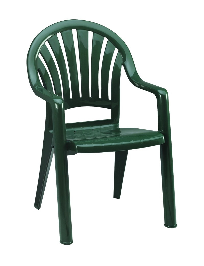 Grosfillex Pacific Amazon Green Fanback Stacking Armchair -- 16 per case.
