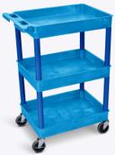 Luxor Blue Tub Cart with Three Shelves, 24 x 18 x 39.25 inch Height