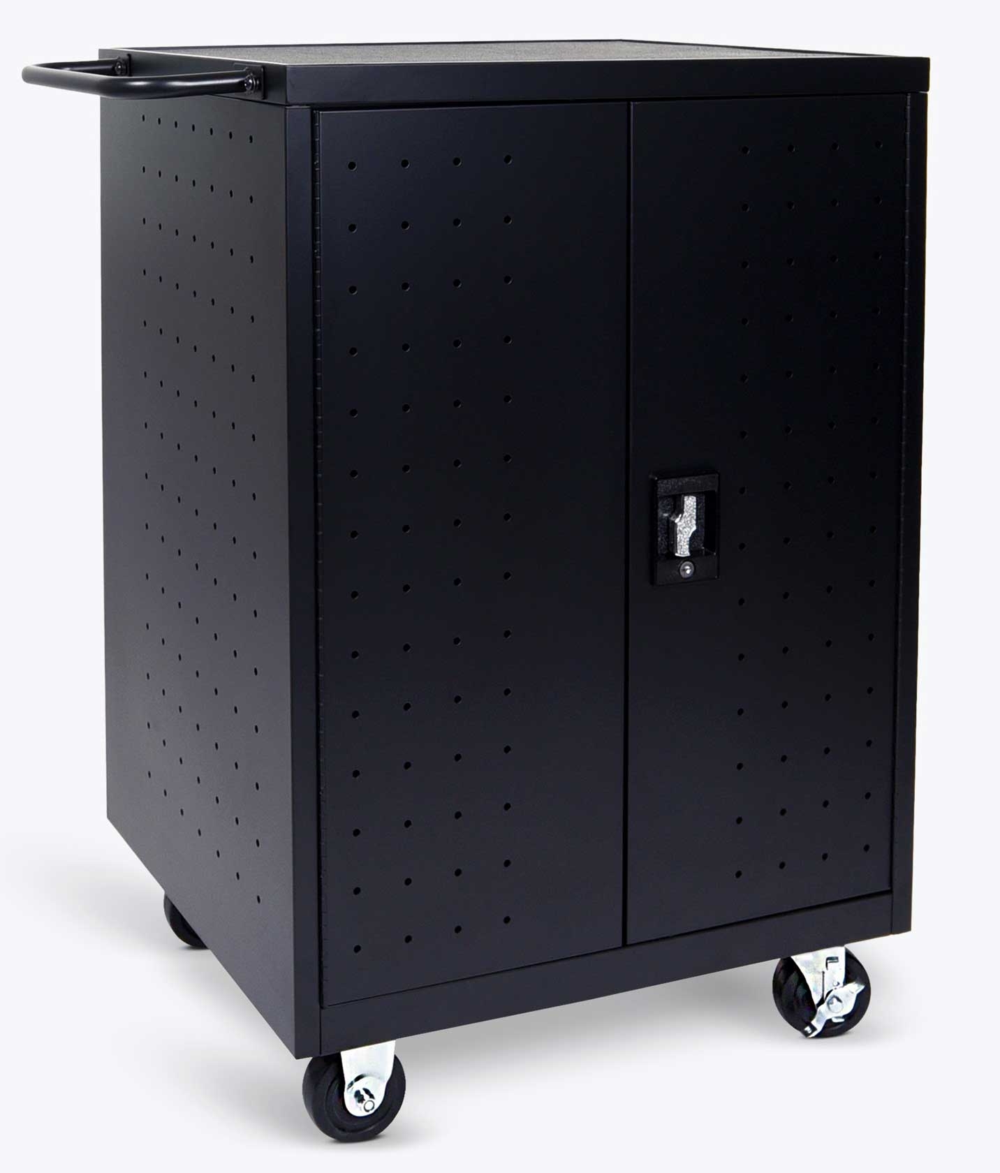 Luxor Black 24-Laptop / Chromebook Charging Cart, 31.125 x 21.125 x 40.125 inch Height