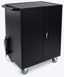 Luxor Black 32-Laptop / Chromebook Charging Cart with Timer, 28.5 x 17 x 38.25 inch Height