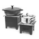 Black Teflon Mini Riser with Grill, 7.5 x 7.5 x 6.0 inch